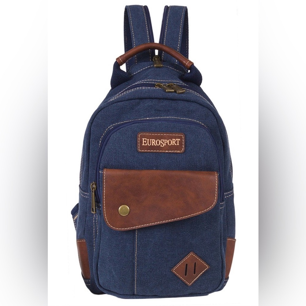 Eurosport Sling Backpack Canvas 8” x 12” x 4” Jean New B426